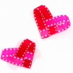 Pink & Red Ribbon Heart Hair Clip -..